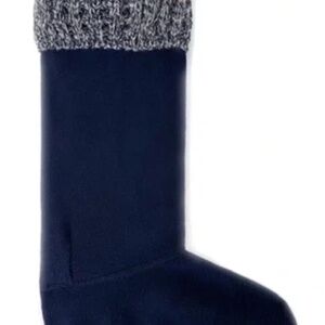 Hunter Original Short Boot Socks, Roped Knit (Navy/Grey), Size M - NWT